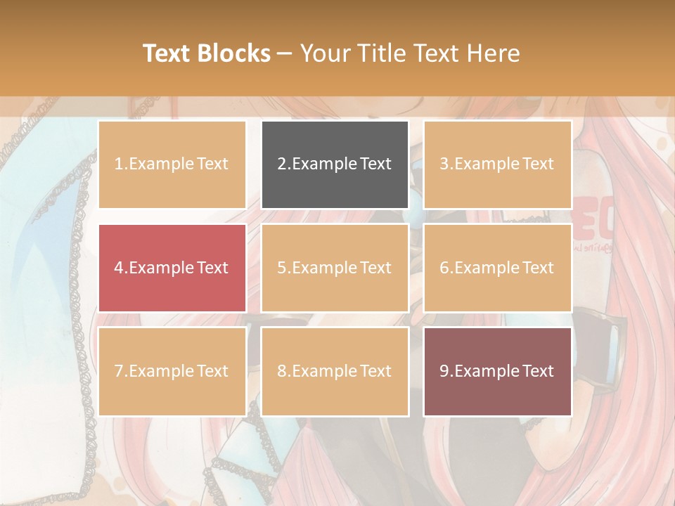 A Girl With Pink Hair Is Holding A Blue Umbrella PowerPoint Template