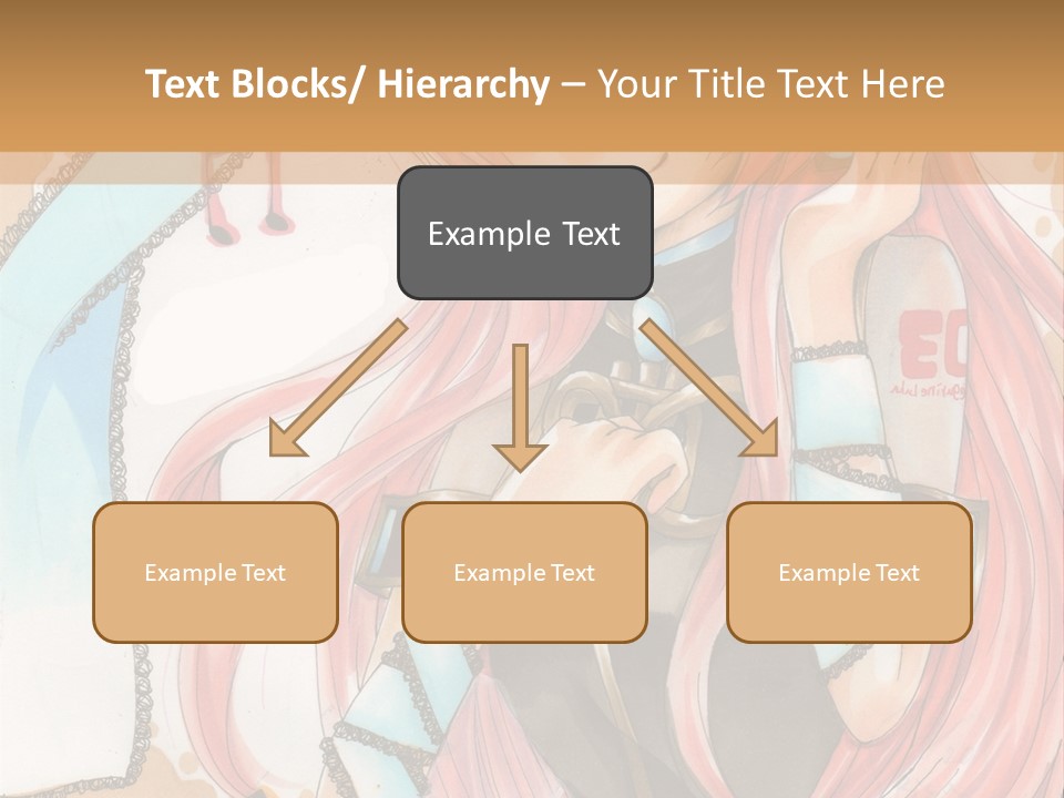 A Girl With Pink Hair Is Holding A Blue Umbrella PowerPoint Template