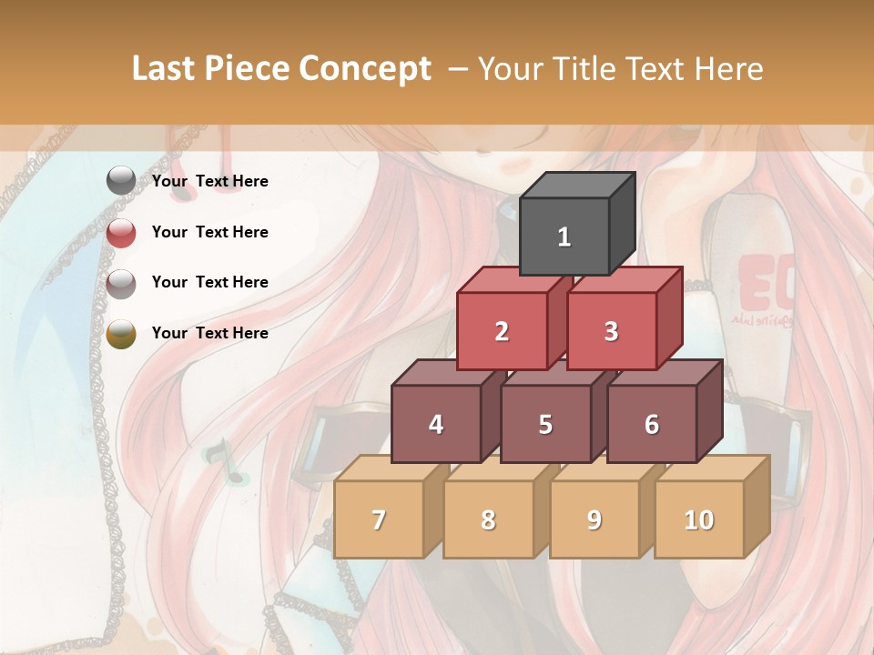A Girl With Pink Hair Is Holding A Blue Umbrella PowerPoint Template