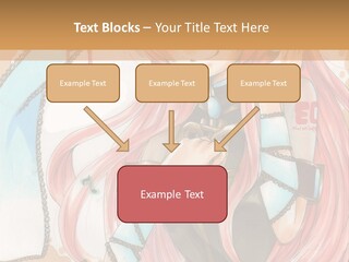 A Girl With Pink Hair Is Holding A Blue Umbrella PowerPoint Template