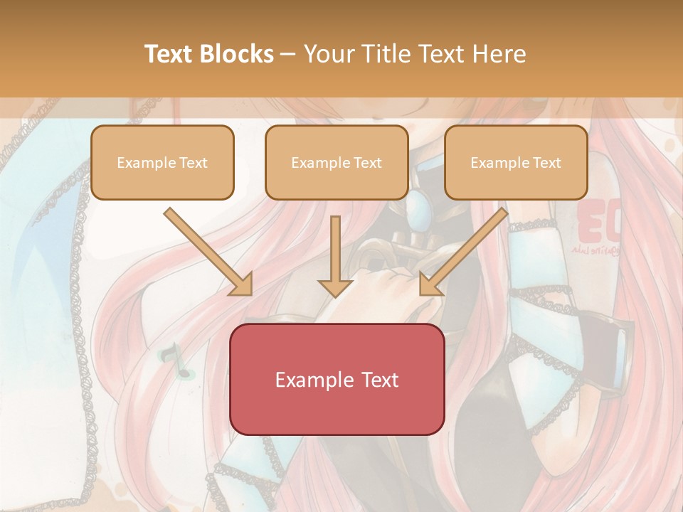 A Girl With Pink Hair Is Holding A Blue Umbrella PowerPoint Template