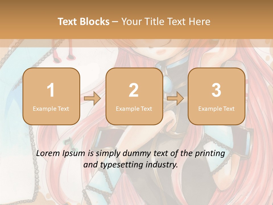 A Girl With Pink Hair Is Holding A Blue Umbrella PowerPoint Template