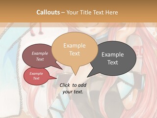 A Girl With Pink Hair Is Holding A Blue Umbrella PowerPoint Template