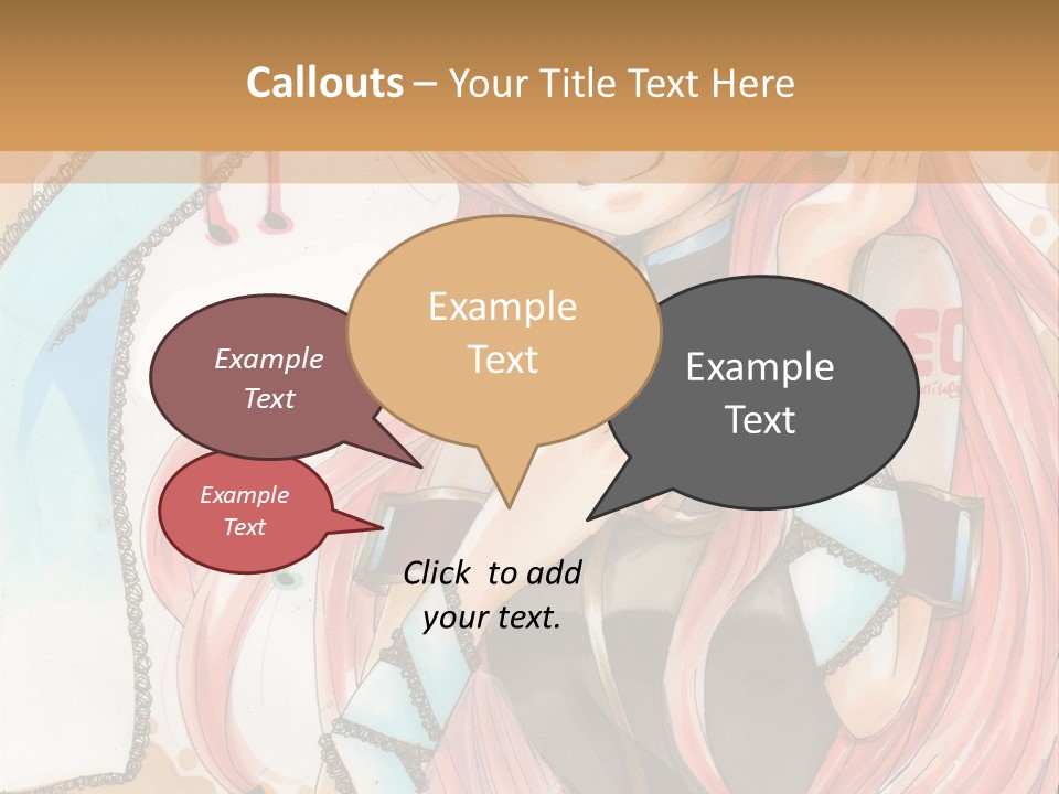 A Girl With Pink Hair Is Holding A Blue Umbrella PowerPoint Template