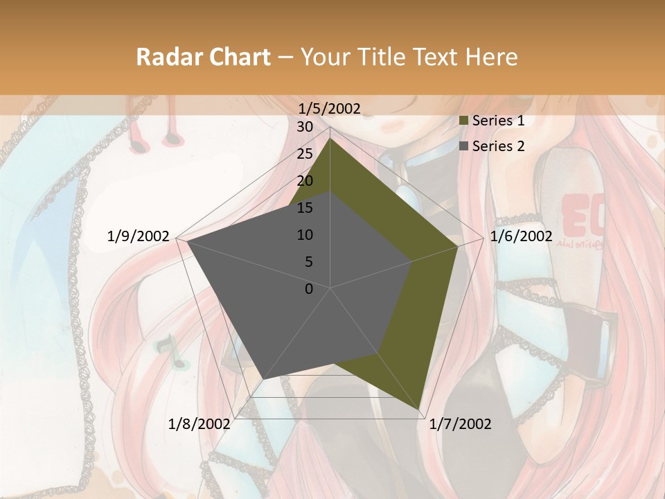 A Girl With Pink Hair Is Holding A Blue Umbrella PowerPoint Template