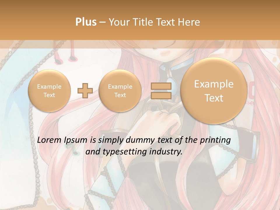 A Girl With Pink Hair Is Holding A Blue Umbrella PowerPoint Template