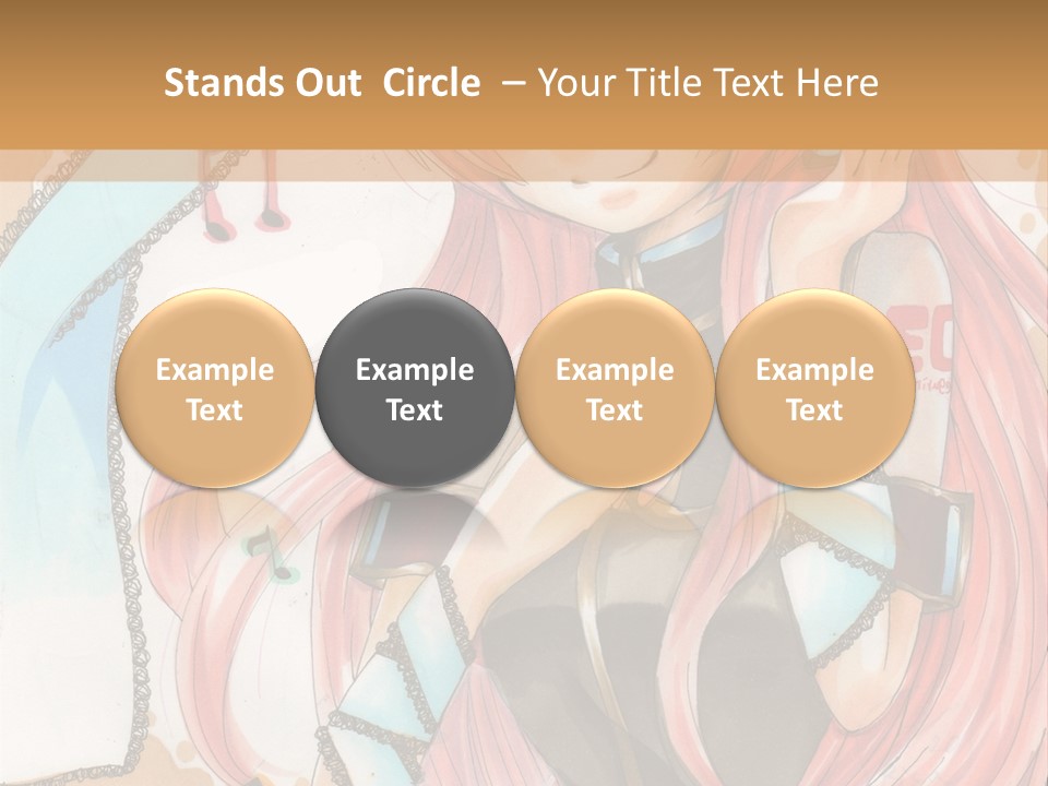 A Girl With Pink Hair Is Holding A Blue Umbrella PowerPoint Template