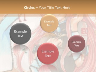 A Girl With Pink Hair Is Holding A Blue Umbrella PowerPoint Template