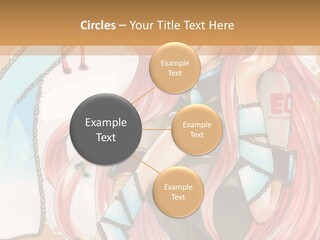 A Girl With Pink Hair Is Holding A Blue Umbrella PowerPoint Template