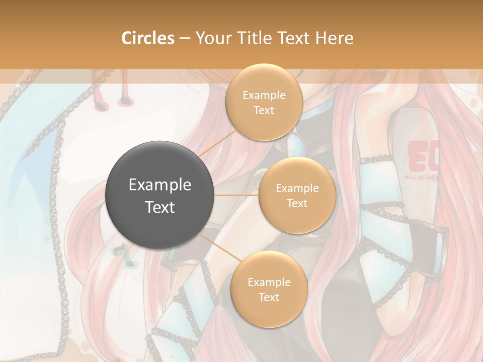 A Girl With Pink Hair Is Holding A Blue Umbrella PowerPoint Template