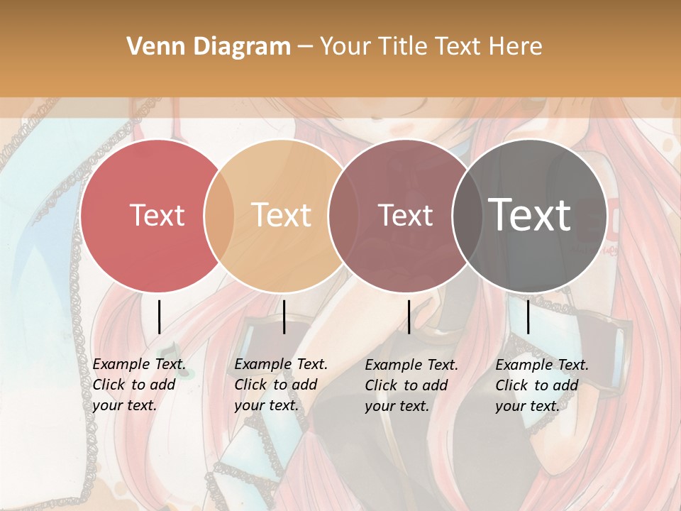 A Girl With Pink Hair Is Holding A Blue Umbrella PowerPoint Template