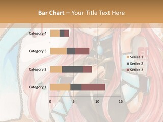 A Girl With Pink Hair Is Holding A Blue Umbrella PowerPoint Template