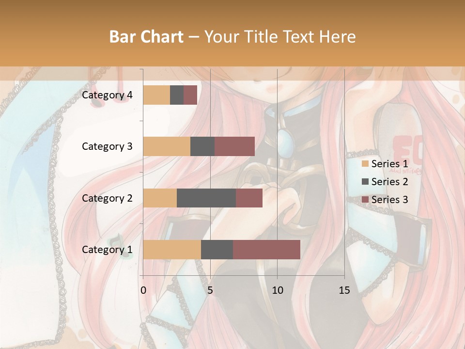 A Girl With Pink Hair Is Holding A Blue Umbrella PowerPoint Template