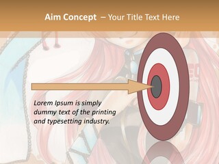 A Girl With Pink Hair Is Holding A Blue Umbrella PowerPoint Template