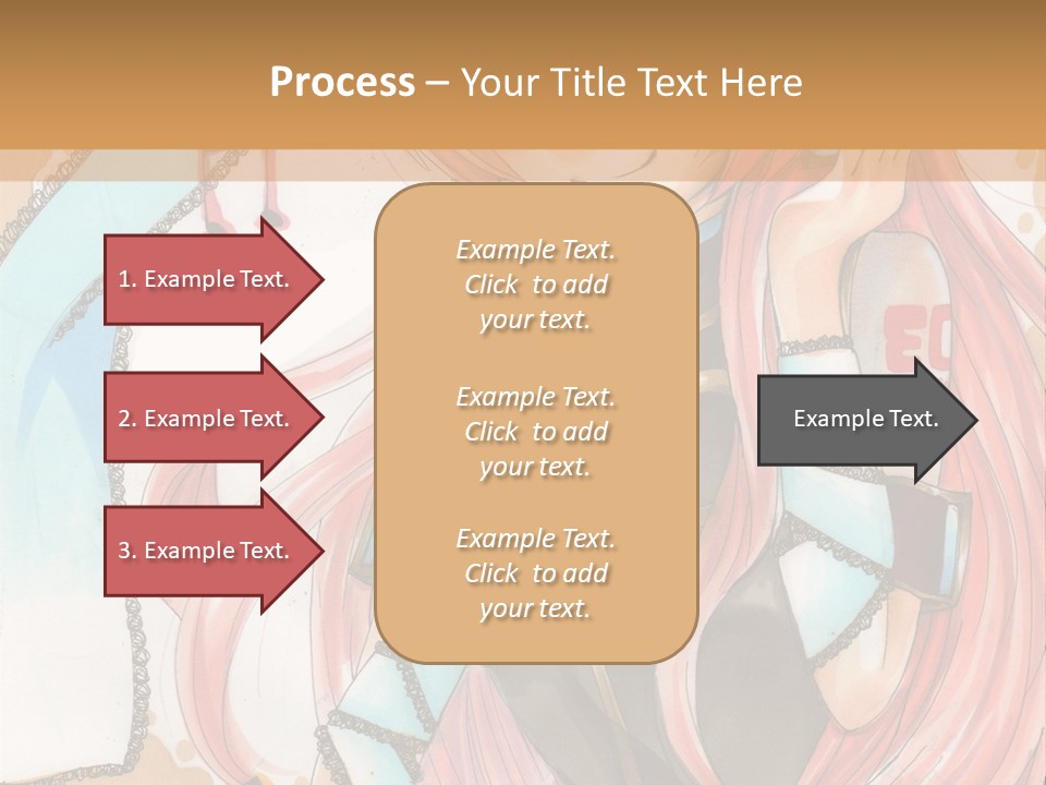 A Girl With Pink Hair Is Holding A Blue Umbrella PowerPoint Template