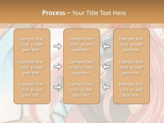 A Girl With Pink Hair Is Holding A Blue Umbrella PowerPoint Template