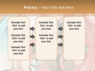 A Girl With Pink Hair Is Holding A Blue Umbrella PowerPoint Template