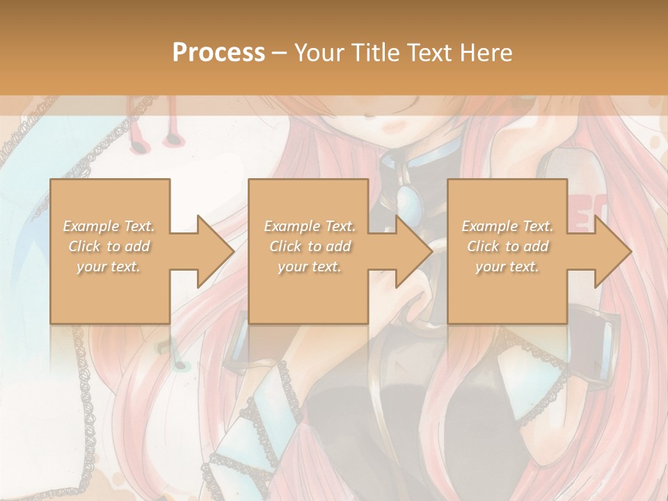 A Girl With Pink Hair Is Holding A Blue Umbrella PowerPoint Template
