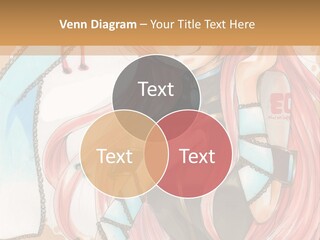 A Girl With Pink Hair Is Holding A Blue Umbrella PowerPoint Template