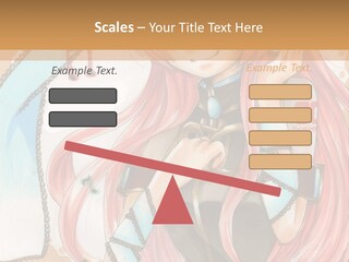 A Girl With Pink Hair Is Holding A Blue Umbrella PowerPoint Template