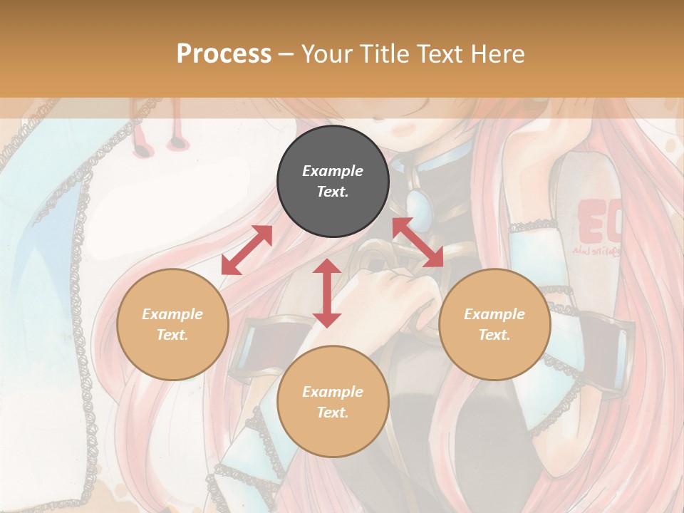 A Girl With Pink Hair Is Holding A Blue Umbrella PowerPoint Template