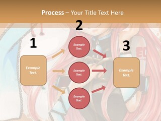 A Girl With Pink Hair Is Holding A Blue Umbrella PowerPoint Template