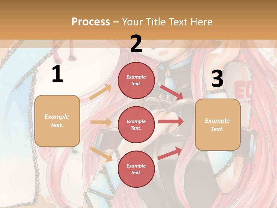 A Girl With Pink Hair Is Holding A Blue Umbrella PowerPoint Template