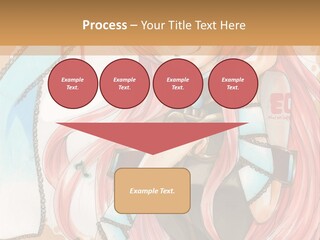 A Girl With Pink Hair Is Holding A Blue Umbrella PowerPoint Template