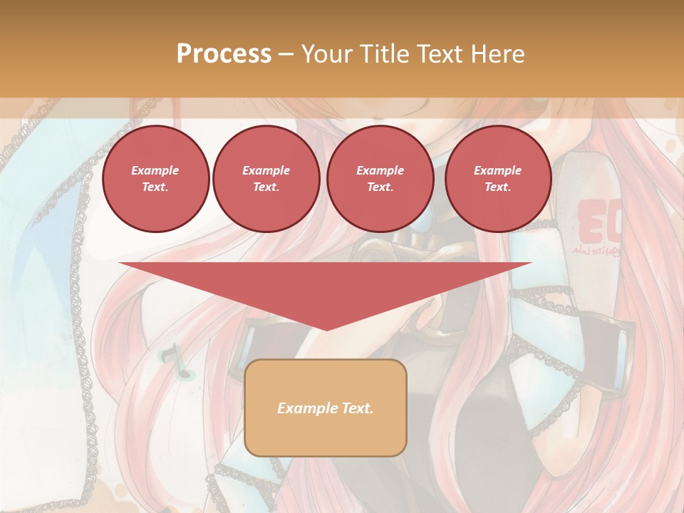 A Girl With Pink Hair Is Holding A Blue Umbrella PowerPoint Template