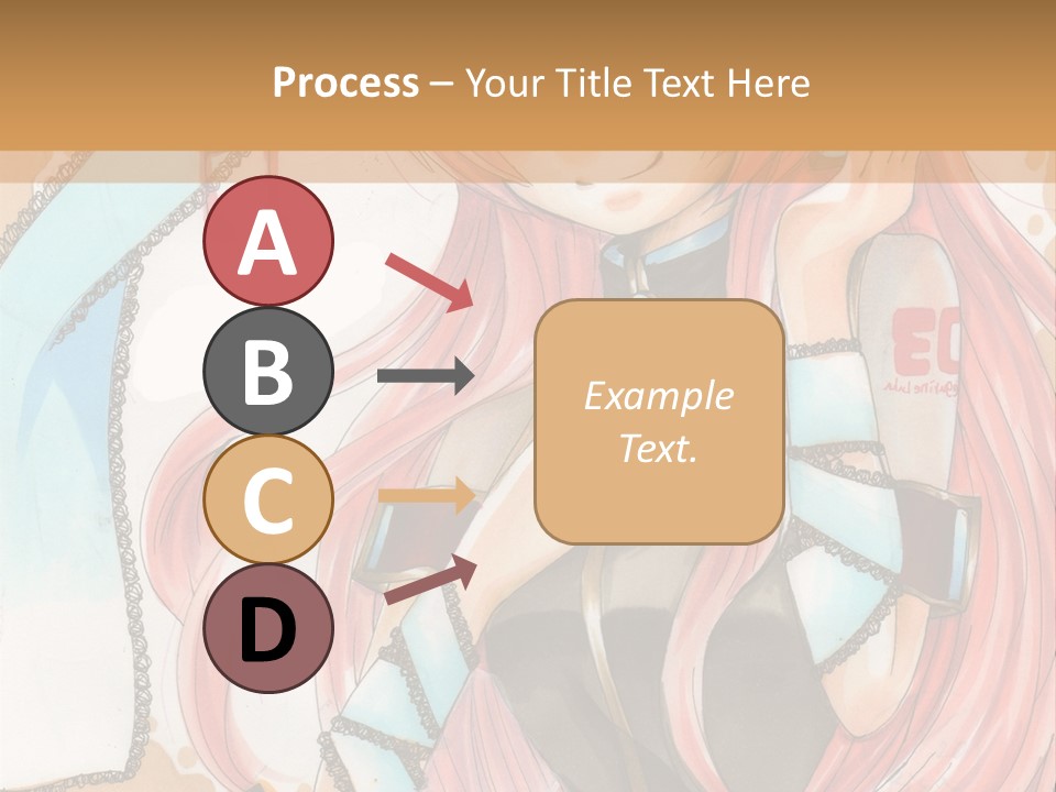 A Girl With Pink Hair Is Holding A Blue Umbrella PowerPoint Template