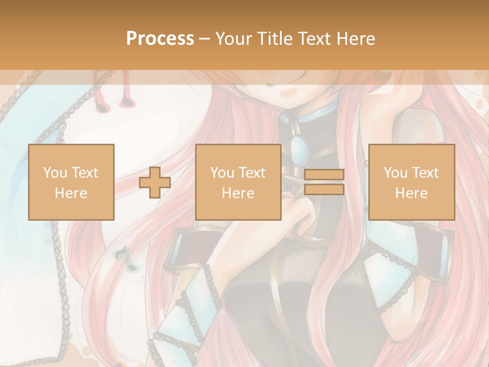 A Girl With Pink Hair Is Holding A Blue Umbrella PowerPoint Template