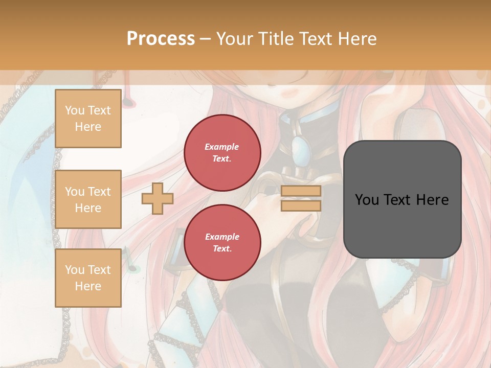 A Girl With Pink Hair Is Holding A Blue Umbrella PowerPoint Template