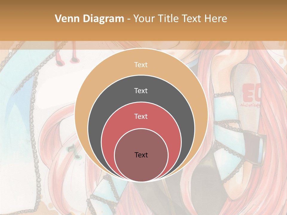 A Girl With Pink Hair Is Holding A Blue Umbrella PowerPoint Template