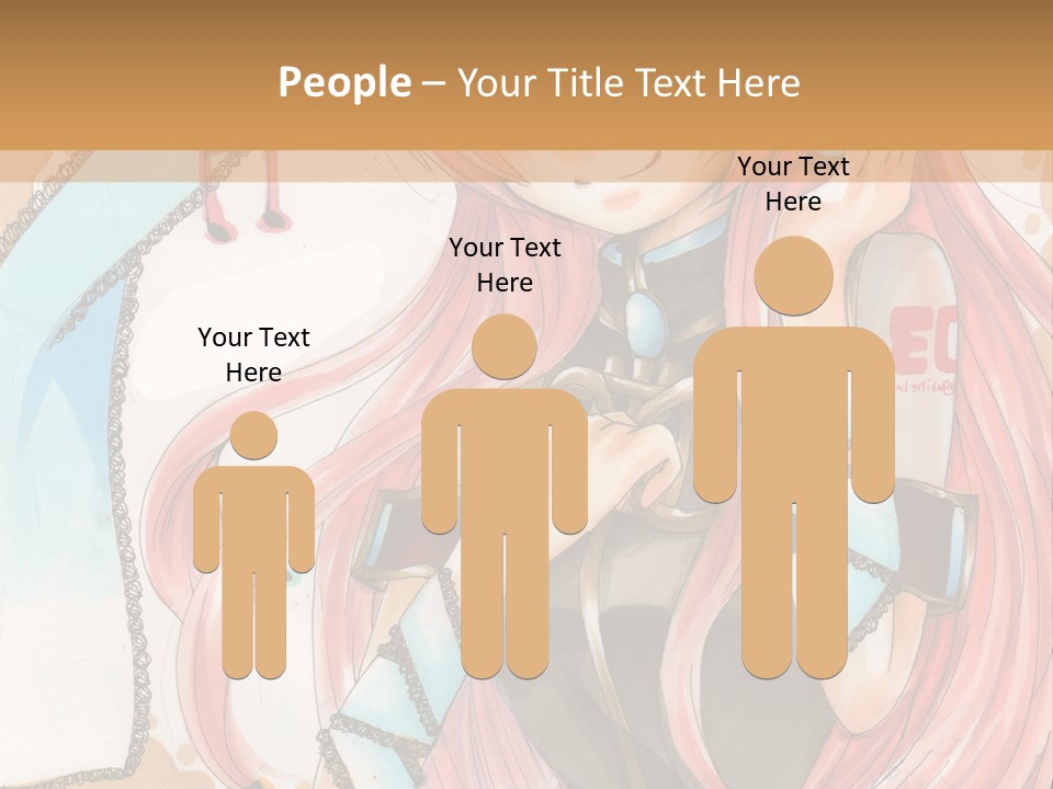A Girl With Pink Hair Is Holding A Blue Umbrella PowerPoint Template