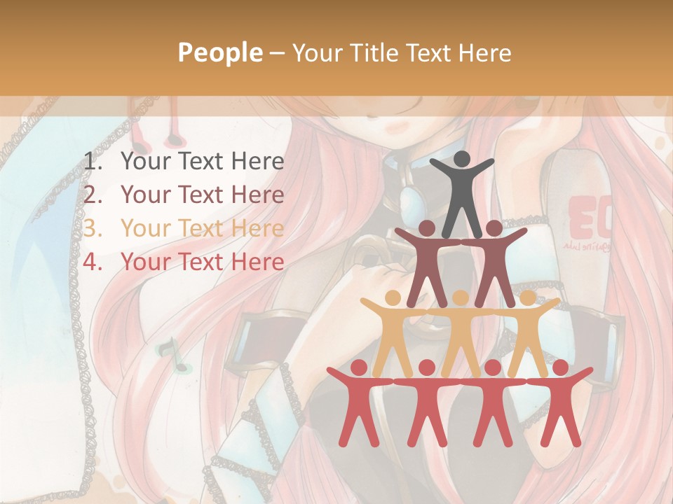 A Girl With Pink Hair Is Holding A Blue Umbrella PowerPoint Template