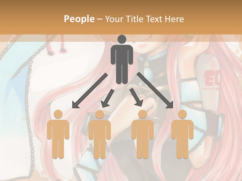 A Girl With Pink Hair Is Holding A Blue Umbrella PowerPoint Template