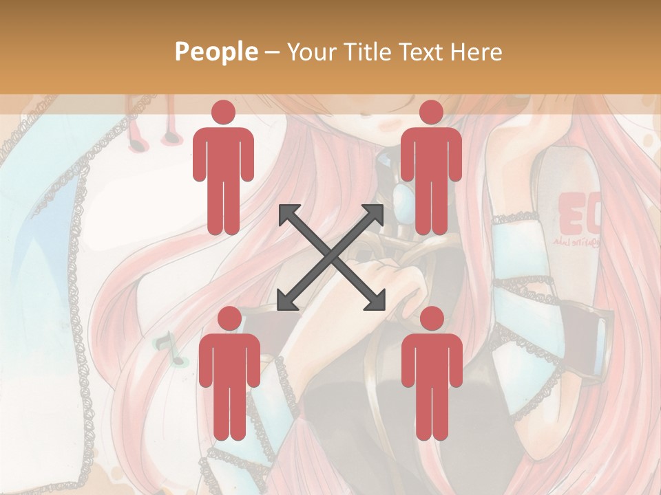 A Girl With Pink Hair Is Holding A Blue Umbrella PowerPoint Template