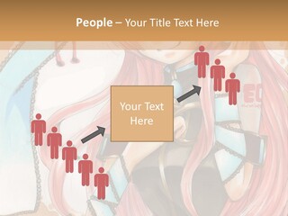 A Girl With Pink Hair Is Holding A Blue Umbrella PowerPoint Template