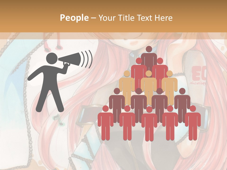A Girl With Pink Hair Is Holding A Blue Umbrella PowerPoint Template