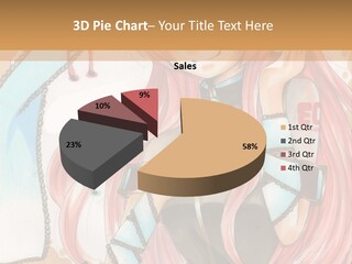 A Girl With Pink Hair Is Holding A Blue Umbrella PowerPoint Template