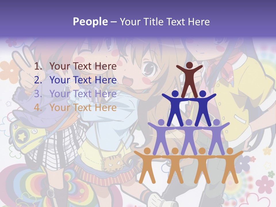 A Group Of Young Girls Standing Next To Each Other PowerPoint Template