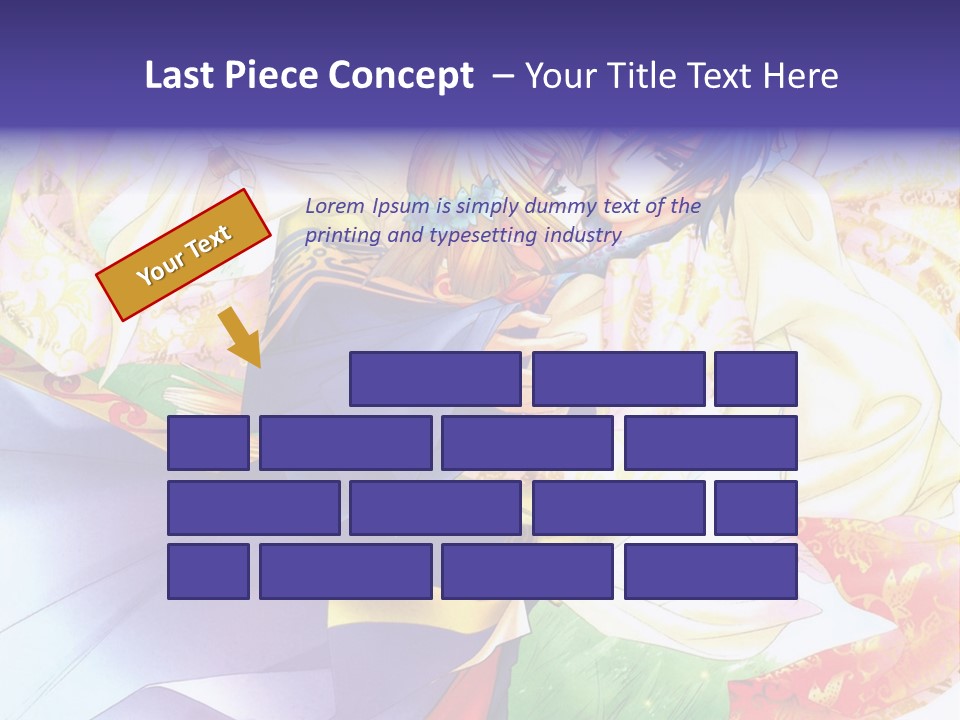 A Couple Of Anime Characters Hugging In Front Of A Colorful Background PowerPoint Template