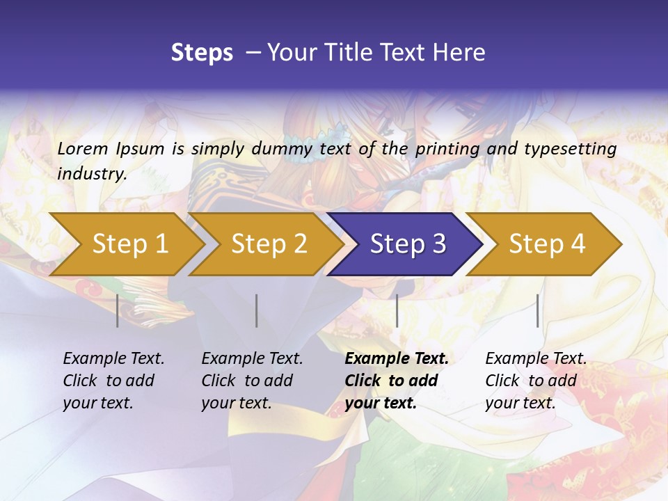 A Couple Of Anime Characters Hugging In Front Of A Colorful Background PowerPoint Template