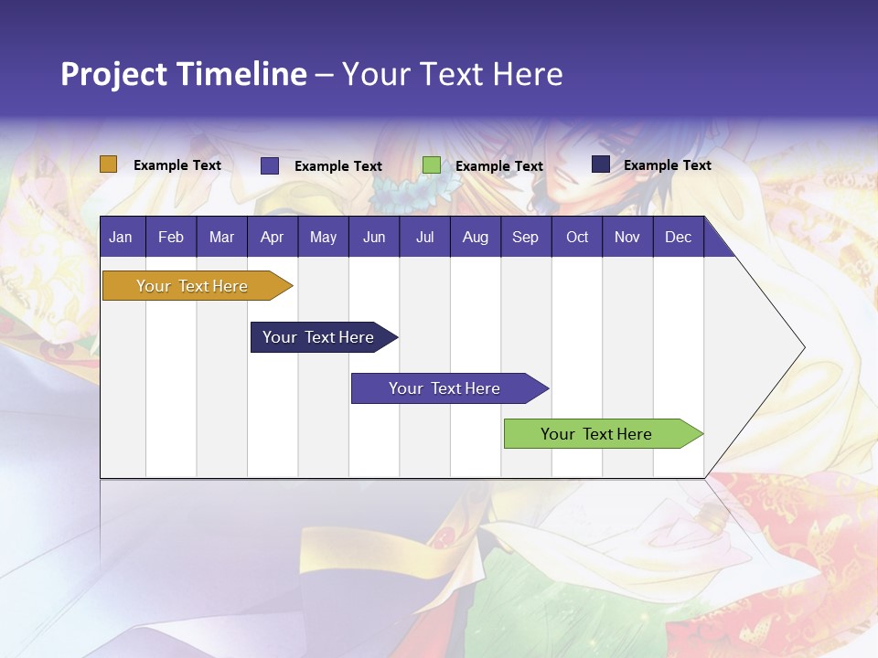 A Couple Of Anime Characters Hugging In Front Of A Colorful Background PowerPoint Template