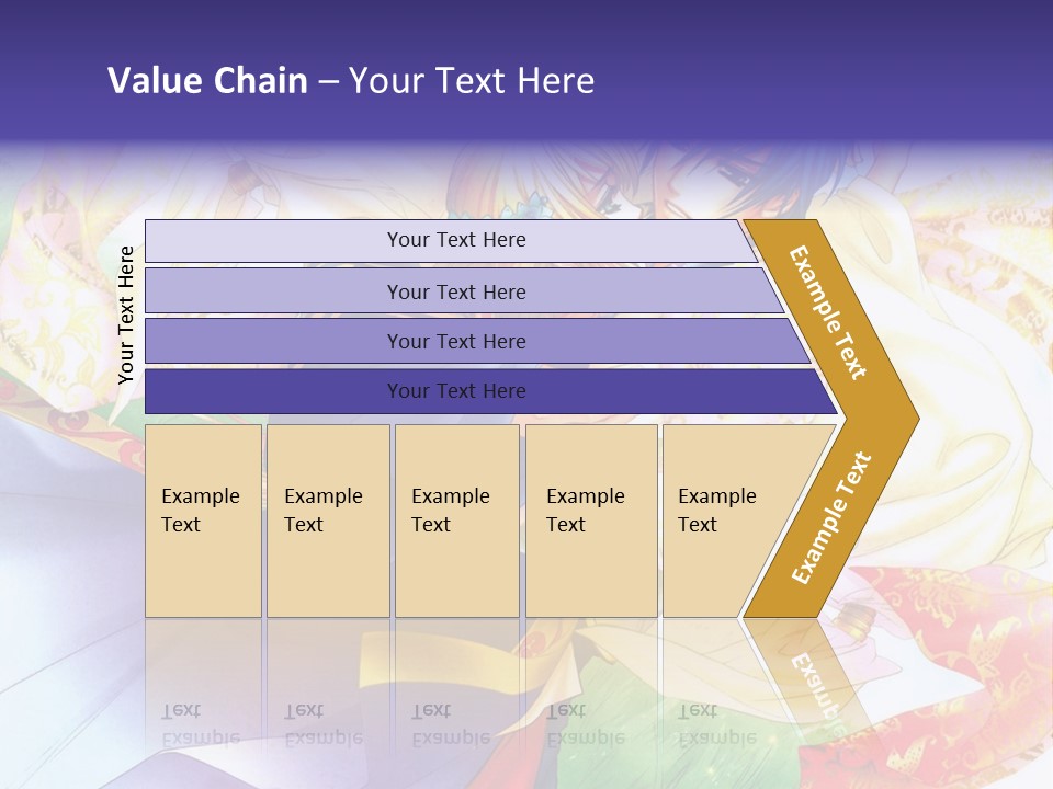 A Couple Of Anime Characters Hugging In Front Of A Colorful Background PowerPoint Template