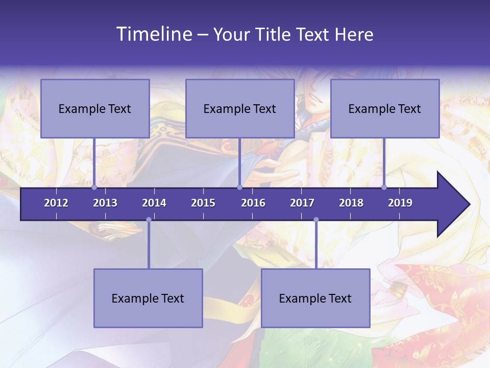 A Couple Of Anime Characters Hugging In Front Of A Colorful Background PowerPoint Template
