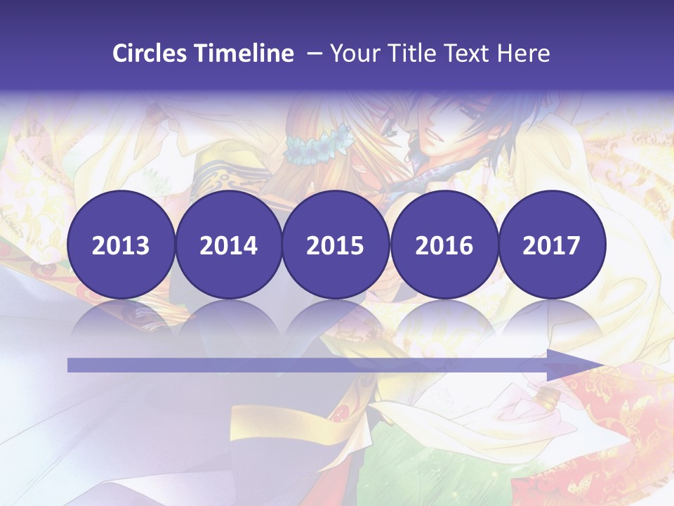 A Couple Of Anime Characters Hugging In Front Of A Colorful Background PowerPoint Template