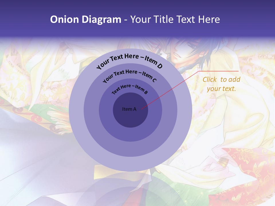 A Couple Of Anime Characters Hugging In Front Of A Colorful Background PowerPoint Template