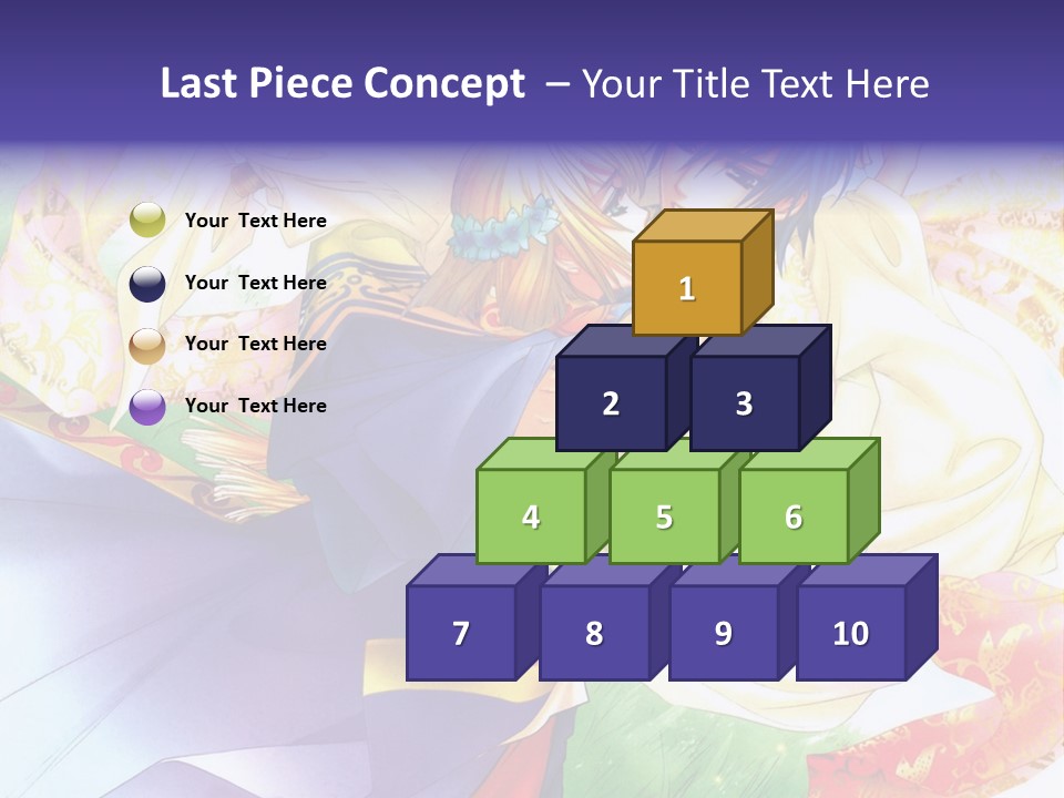 A Couple Of Anime Characters Hugging In Front Of A Colorful Background PowerPoint Template