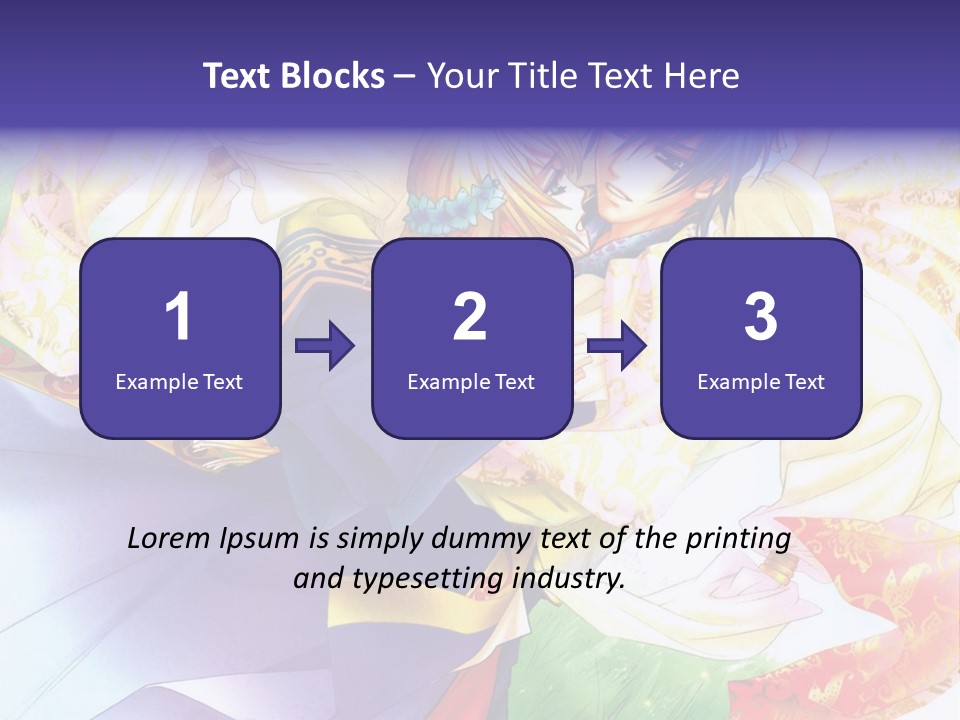 A Couple Of Anime Characters Hugging In Front Of A Colorful Background PowerPoint Template